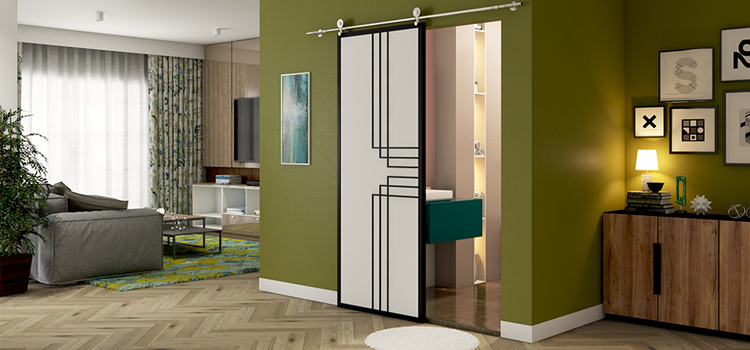 sliding bathroom door installation in Bellview